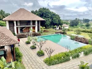 Infinity pool view at Manatheera - Nature retreat Nandi Hills landscape
